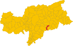 Map of comune of Santa Cristina Valgardena (autonomous province of Bolzano, region Trentino-Alto Adige-Südtirol, Italy)